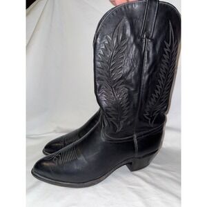 J. Chisholm D440 Men's Boots 12D‎ Black Leather J Toe Deertanned Cowhide Boots